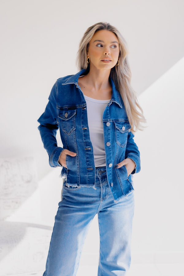 Sea Spray Frayed Jacket - LISA MARIE BOUTIQUE - S -