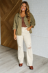 Judy Blue Selena High Rise Distressed 90's Straight Jeans in Bone