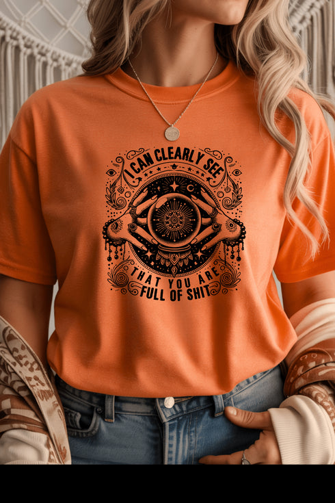 See Clearly T-Shirt - LISA MARIE BOUTIQUE - S - Heather Orange Gildan Tee -