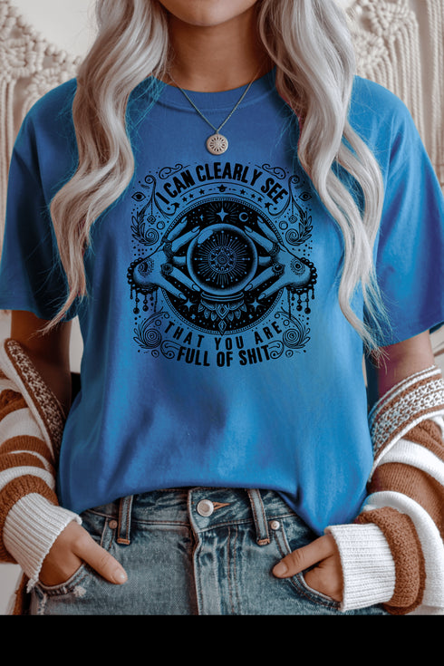 See Clearly T-Shirt - LISA MARIE BOUTIQUE - S - Sapphire Gildan Tee -