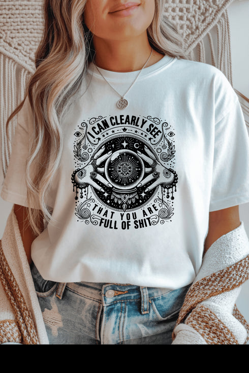 See Clearly T-Shirt - LISA MARIE BOUTIQUE - S - White Gildan Tee -