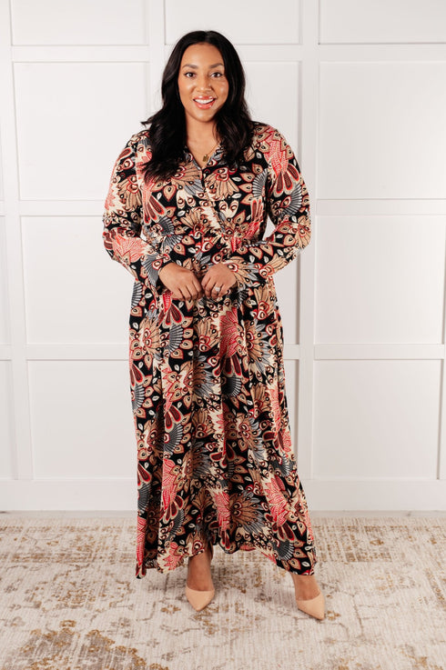 Send it Over Faux Wrap Maxi Dress - LISA MARIE BOUTIQUE - Dresses - Small -