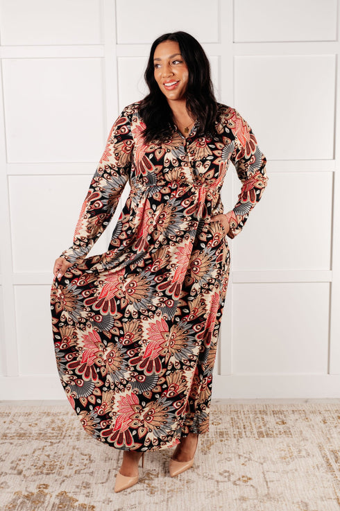Send it Over Faux Wrap Maxi Dress - LISA MARIE BOUTIQUE - Dresses - Small -
