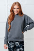 Settle In Mock Neck Sweatshirt - LISA MARIE BOUTIQUE - Tops - Small -
