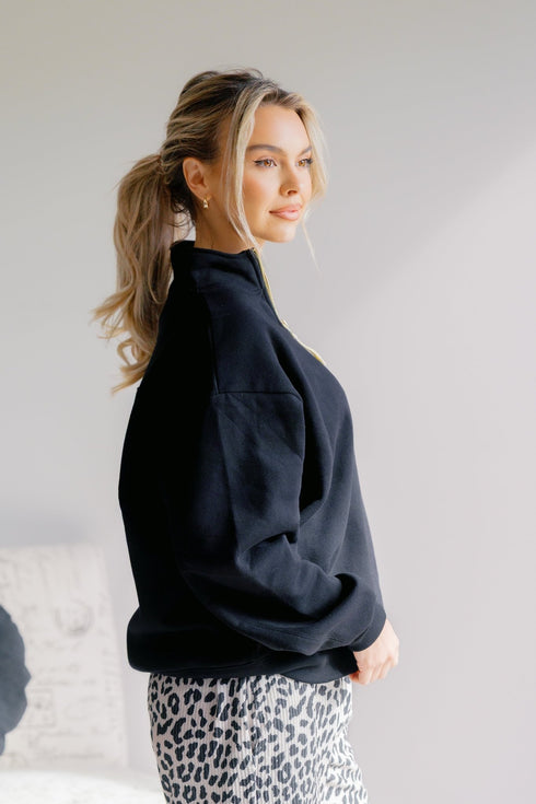 Shadowline Half Zip Sweatshirt - LISA MARIE BOUTIQUE - S -