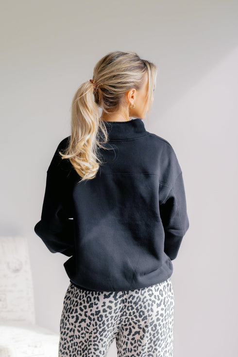 Shadowline Half Zip Sweatshirt - LISA MARIE BOUTIQUE - S -