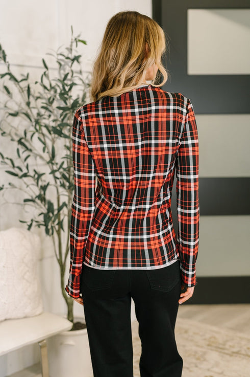She's Always Changing Plaid Lettuce Hem Top - LISA MARIE BOUTIQUE - Womens - Small -