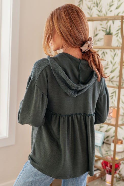 She's Not Wrong Hooded V - Neck Pullover - LISA MARIE BOUTIQUE - Tops - Small -