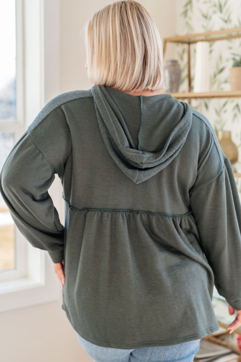 She's Not Wrong Hooded V - Neck Pullover - LISA MARIE BOUTIQUE - Tops - Small -