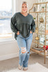 She's Not Wrong Hooded V - Neck Pullover - LISA MARIE BOUTIQUE - Tops - Small -