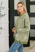 Shock Value V - Neck Sweater in Olive - LISA MARIE BOUTIQUE - Womens - Small -