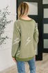Shock Value V - Neck Sweater in Olive - LISA MARIE BOUTIQUE - Womens - Small -