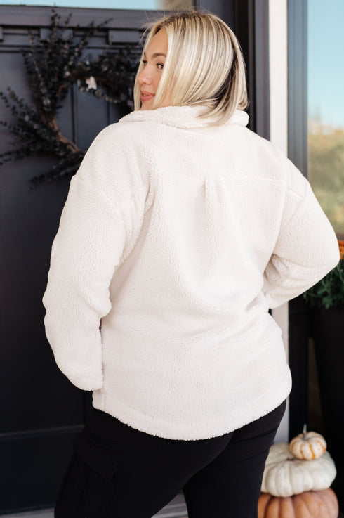 Shrouded in Sherpa Coat in White - LISA MARIE BOUTIQUE - Layers - Small -