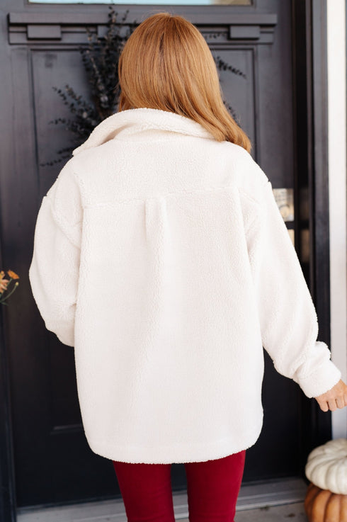 Shrouded in Sherpa Coat in White - LISA MARIE BOUTIQUE - Layers - Small -