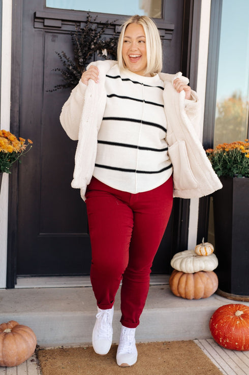 Shrouded in Sherpa Coat in White - LISA MARIE BOUTIQUE - Layers - Small -