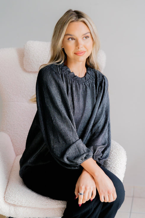 Silver Soirée Top - LISA MARIE BOUTIQUE - S -