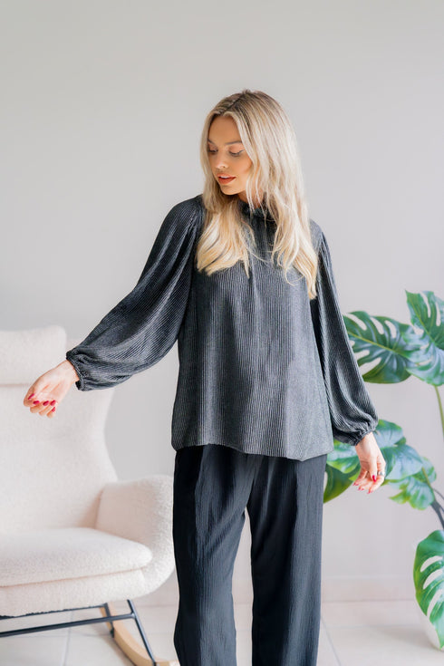 Silver Soirée Top - LISA MARIE BOUTIQUE - S -