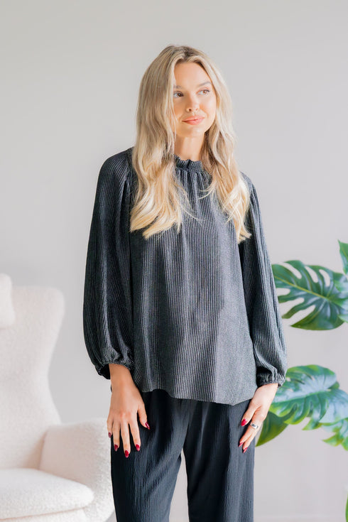 Silver Soirée Top - LISA MARIE BOUTIQUE - S -