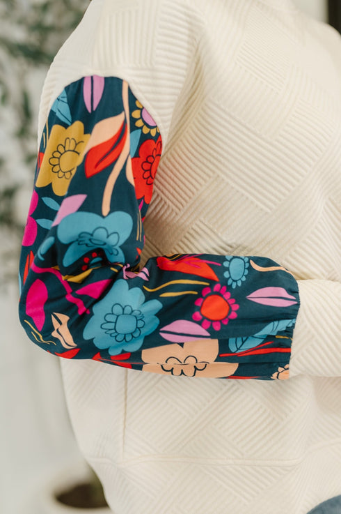 Sing a Melody Floral Sleeve Top - LISA MARIE BOUTIQUE - Womens - Small -