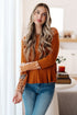 Sipping Iced Tea Mixed Print Hoodie - LISA MARIE BOUTIQUE - Tops - Small -