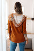 Sipping Iced Tea Mixed Print Hoodie - LISA MARIE BOUTIQUE - Tops - Small -