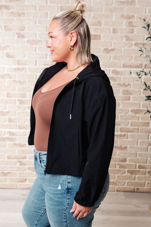 Sky of Only Clouds Zip Up in Black - LISA MARIE BOUTIQUE - Layers - Small -