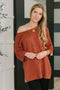 Slouchy Gal Off Shoulder Textured Top - LISA MARIE BOUTIQUE - Womens - Small -