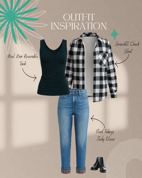 Snowfall Check Shirt - LISA MARIE BOUTIQUE - S -