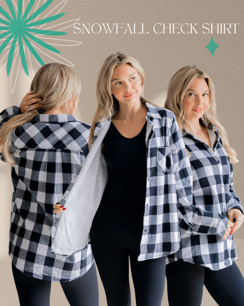 Snowfall Check Shirt - LISA MARIE BOUTIQUE - S -