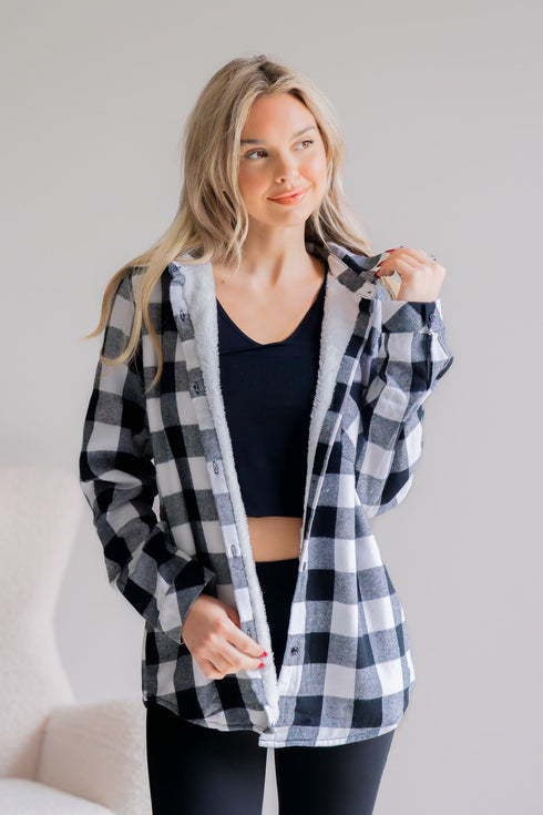 Snowfall Check Shirt - LISA MARIE BOUTIQUE - S -