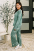 Snowflake Sniffles Pajama Set in Hunter Green - LISA MARIE BOUTIQUE - Womens - Small -