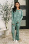 Snowflake Sniffles Pajama Set in Hunter Green - LISA MARIE BOUTIQUE - Womens - Small -