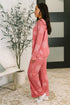 Snowflake Sniffles Pajama Set in Red - LISA MARIE BOUTIQUE - Womens - Small -