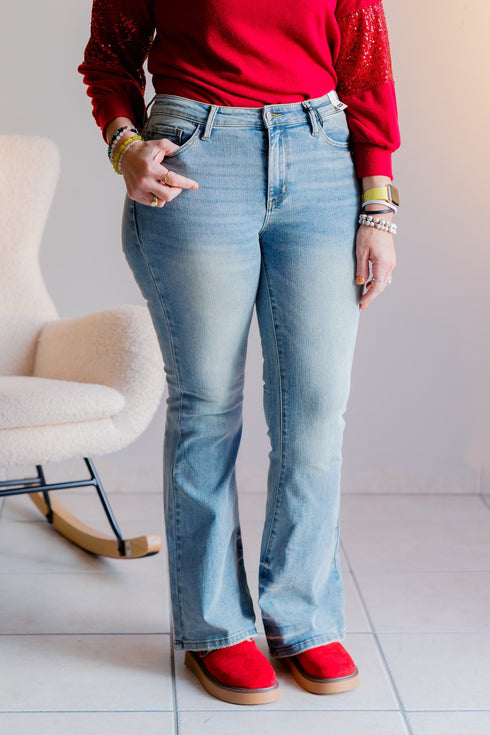 Snowy Pines Judy Blue Flares - LISA MARIE BOUTIQUE - Judy Blue - 7 -