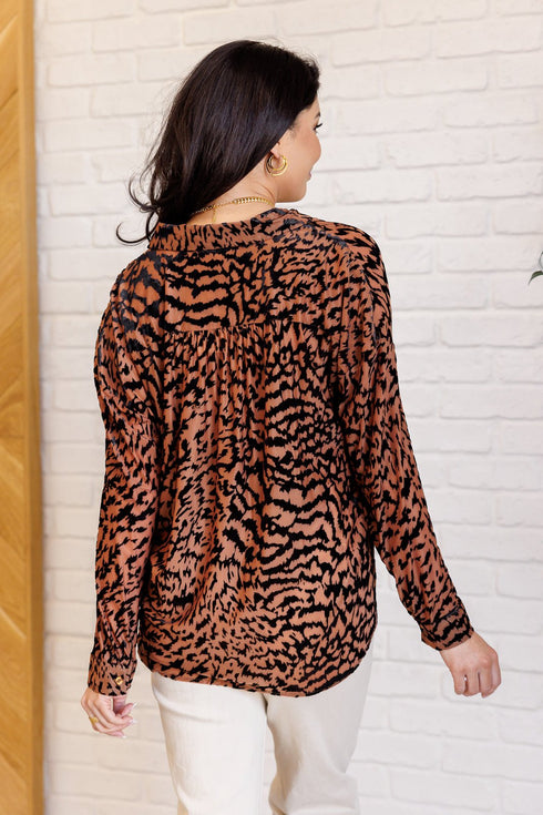 So Fierce Animal Print Blouse - LISA MARIE BOUTIQUE - Blouses - Small -