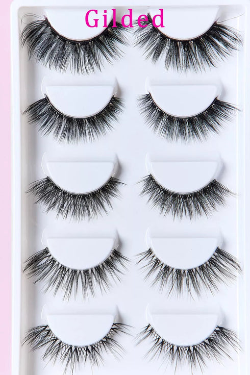 SO PINK BEAUTY Faux Mink Eyelashes Variety Pack 5 Pairs - LISA MARIE BOUTIQUE - Gilded - One Size -