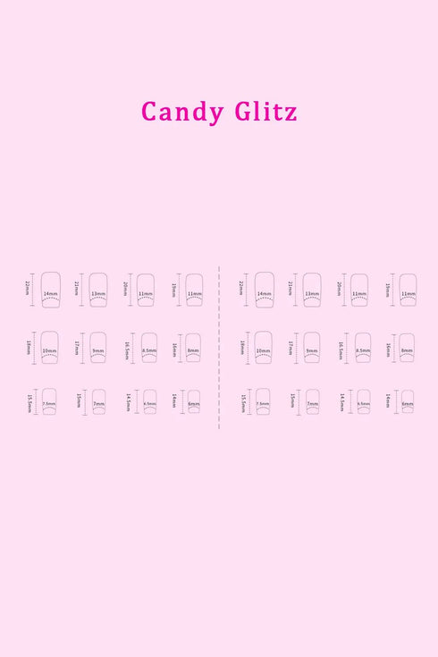 SO PINK BEAUTY Press On Nails 2 Packs - LISA MARIE BOUTIQUE - Candy Glitz - One Size -