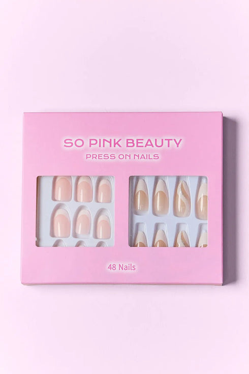 SO PINK BEAUTY Press On Nails 2 Packs - LISA MARIE BOUTIQUE - French Fantasy - One Size -