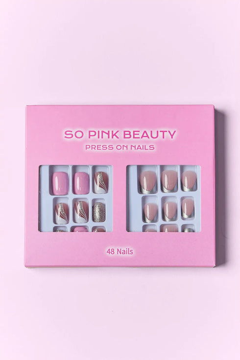 SO PINK BEAUTY Press On Nails 2 Packs - LISA MARIE BOUTIQUE - Pretty in Pink - One Size -