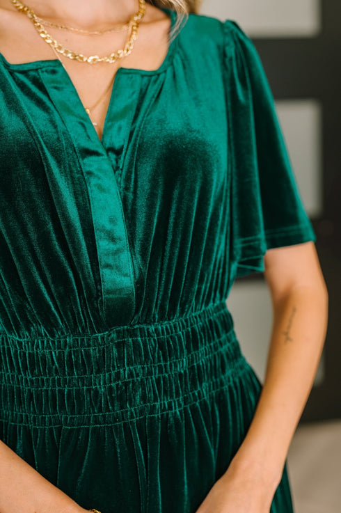 Softest Touch Velvet Tiered Dress - LISA MARIE BOUTIQUE - Womens - Small -