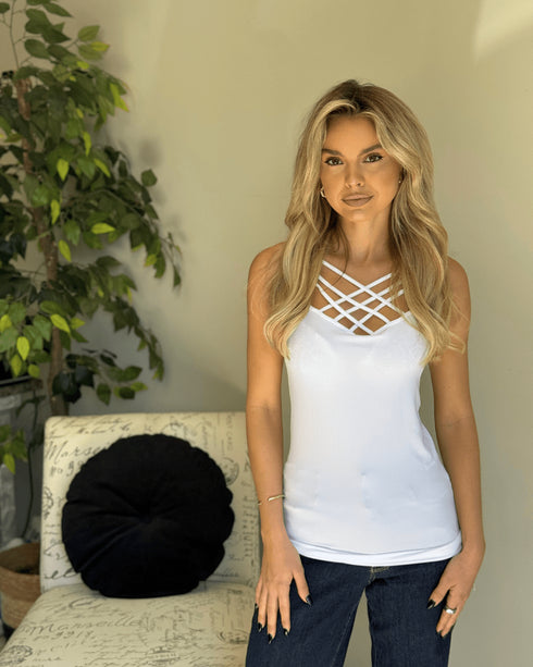 Solar Kiss Cross Tank - LISA MARIE BOUTIQUE - OS -