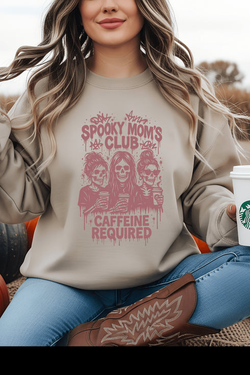 Spooky Moms Club Sweatshirt - LISA MARIE BOUTIQUE - S - Sand Gildan Sweatshirt -
