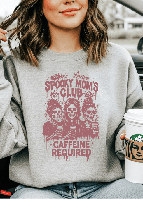 Spooky Moms Club Sweatshirt - LISA MARIE BOUTIQUE - S - Sports Grey Gildan Sweatshirt -