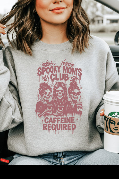 Spooky Moms Club Sweatshirt - LISA MARIE BOUTIQUE - S - Sports Grey Gildan Sweatshirt -