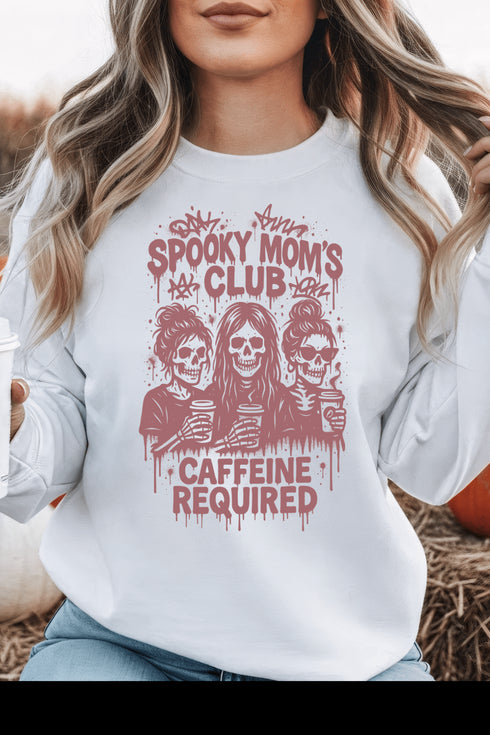 Spooky Moms Club Sweatshirt - LISA MARIE BOUTIQUE - S - White Gildan Sweatshirt -