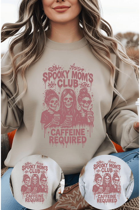 Spooky Moms Club Sweatshirt - LISA MARIE BOUTIQUE - S - White Gildan Sweatshirt -
