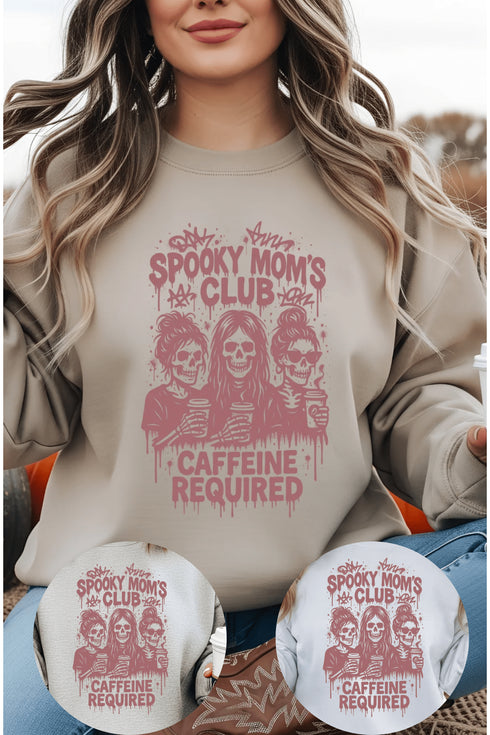 Spooky Moms Club Sweatshirt - LISA MARIE BOUTIQUE - S - White Gildan Sweatshirt -