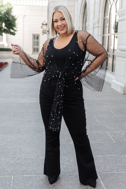 Sprinkle of Pearls Sheer Kimono - LISA MARIE BOUTIQUE - Layers - Small -