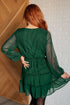 Starlit Glow V - Neck Tiered Dress in Hunter Green - LISA MARIE BOUTIQUE - Dresses - Small -
