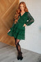 Starlit Glow V - Neck Tiered Dress in Hunter Green - LISA MARIE BOUTIQUE - Dresses - Small -